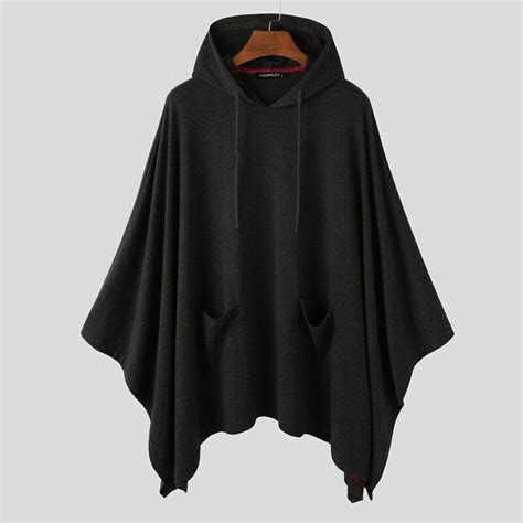 Poncho Capuche Homme Noir Poncho Bohème