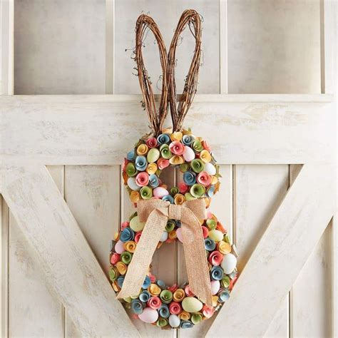 Pier 1 Imports Pastel Wood Curl Rabbit Wreath Express Your Love Of The