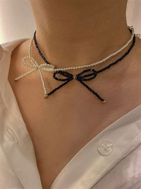 Ribbon Muse Necklace White In Beaded Necklace Diy Fancy Jewelry