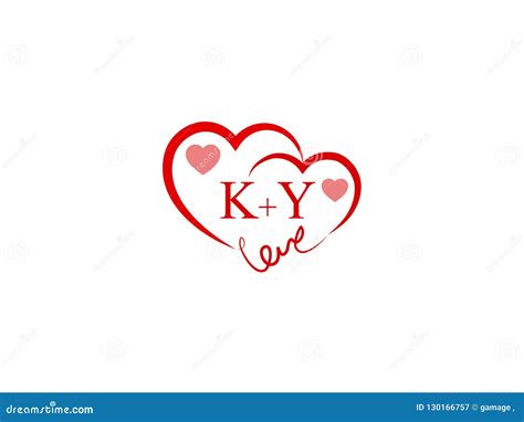 Ky Initial Heart Shape Red Colored Love Logo Stock Vector Illustration Of Icons Business