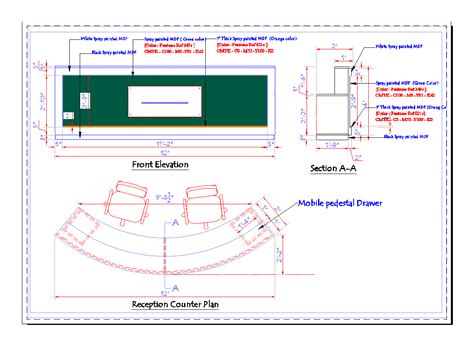 Reception Table And Furniture Carpentry Cad Drawing Details Dwg File | Hot Sex Picture