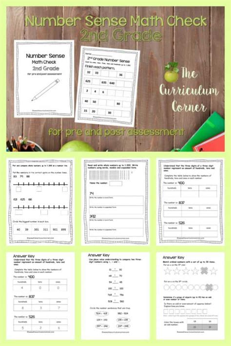 Math Check 2nd Grade Number Sense The Curriculum Corner 123