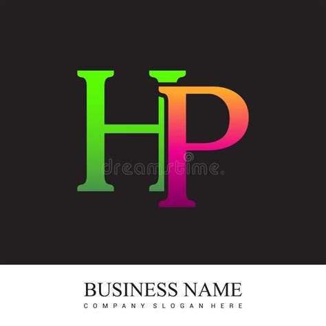 Initial Letter Logo HP Colored Pink and Green, Vector Logo Design Template Elements for Your ...