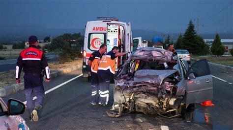 Uşak ta feci kaza 1 kişi hayatını kaybetti