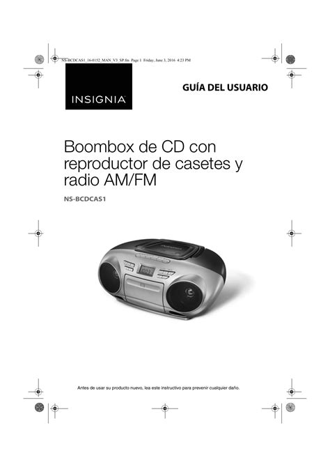 Insignia Ns Bcdcas1 Cdcassette Boombox Guía Del Usuario Manualzz