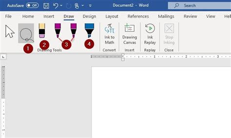 How to draw in Word using the Draw Tab tools