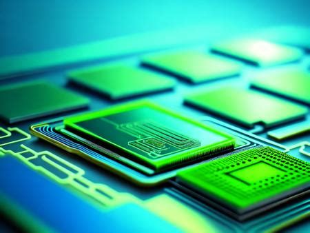 close    computer processor chip image design id