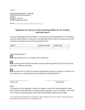 Fillable Online Application For Extension Of The Reporting Deadline For