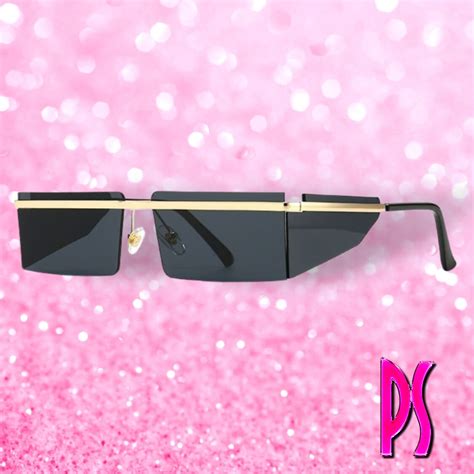 IG Worthy Black Square Rimless Vintage Glasses ®Pink Sugar Bikini