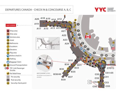 YYC Airport Terminal Map