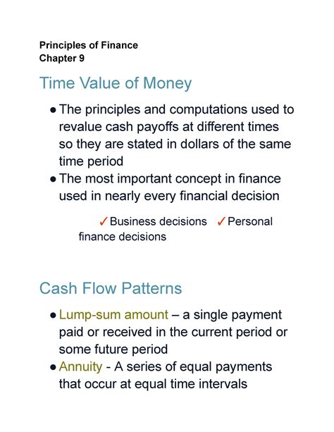 Chapter Part Principles Of Finance Chapter Time Value Of Money