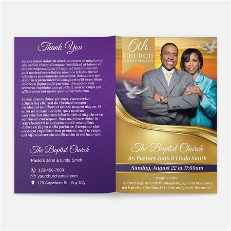 Church Anniversary Program Template - Etsy