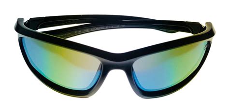 Timberland Mens Shiny Black Rectangle Plastic Wrap Polarized Sunglas