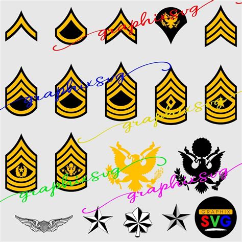 US Army Enlisted Rank Insignia Military Frame Clip Art United States