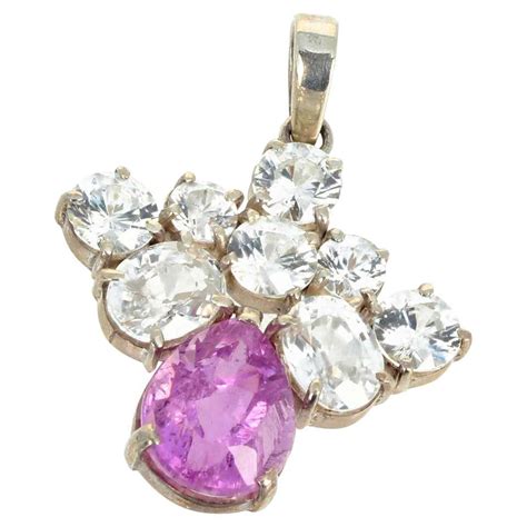 Important Victorian Pink Topaz And Diamond Pendant At 1stdibs