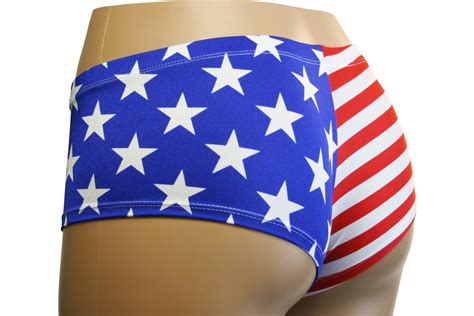 American Flag Usa Stars And Stripes Low Rise Cheeky Booty Etsy