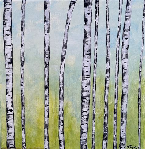 birch tree painting original art aspen forest painting birch etsy