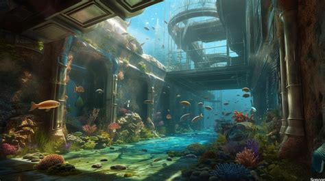 Premium Photo | Futuristic Underwater Metropolis A Stunning 8K High Detail Concept Art of an ...