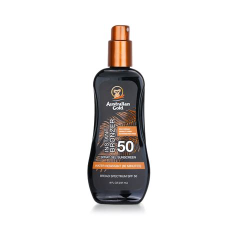 Get Australian Gold Spray Gel Sunscreen SPF 50 With Instant Bronzer