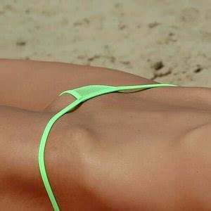 Tangaland Bikini String Tanga Macro Mesh Neon Green Net Handmade In