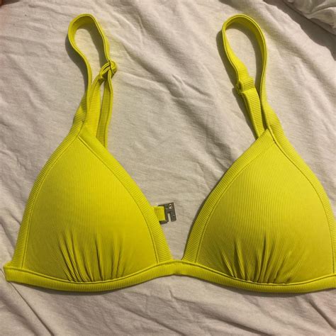 Women S Yellow Bikini And Tankini Tops Depop