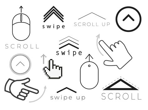 Various swipe and scroll-up black icons 1234441 Vector Art at Vecteezy