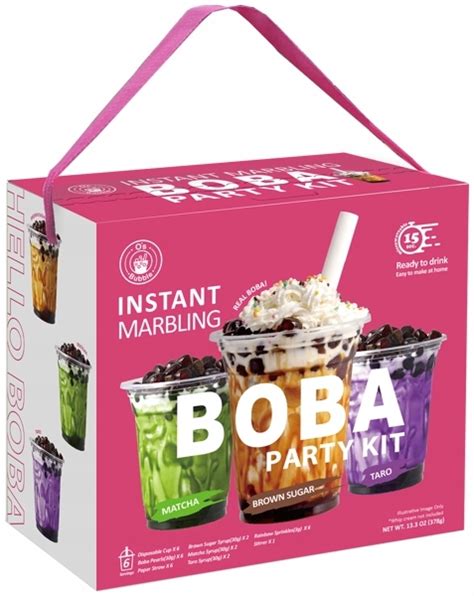 Sada Bubble Tea Boba Party Kit 360g 6 hrnčekov O s bubble Allegro