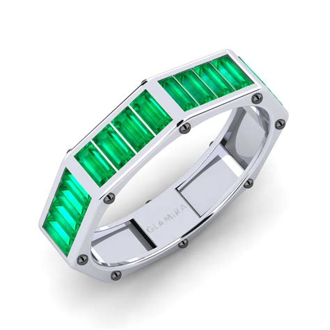 Order 0 96 Carat Baguette Cut 585 White Gold 14K Emerald GLAMIRA Men