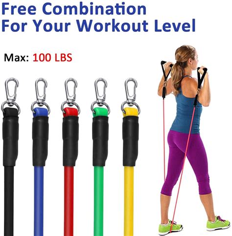 Pack Resistance Bands Set Including Stackable Exercise Bands With