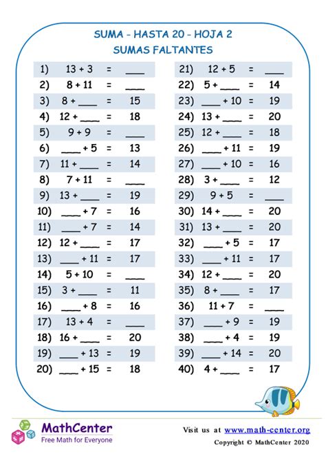 Math Center Primer Grado Hojas De Trabajo Sumas Mentales De Dos Sexiz Pix