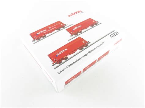 JT243 Märklin 47221 H0 AC 3er Set Schiebeplanwagen Railion OVP