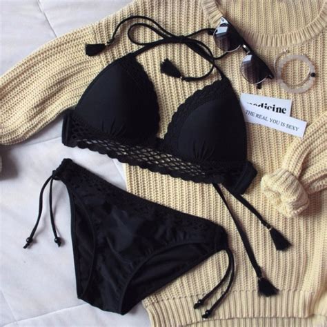 Купальник AliExpress 2016 crochet white black bikini costume swimsuit