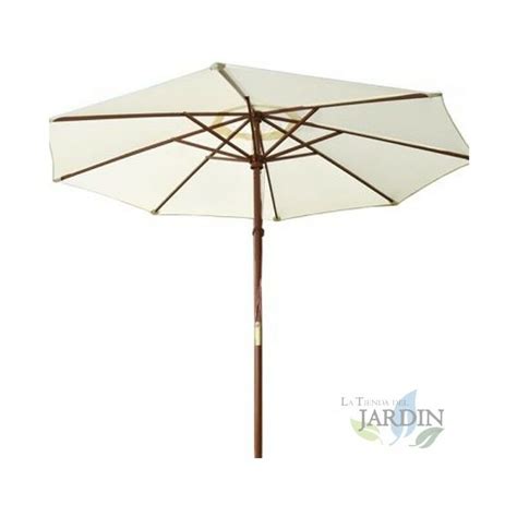 Sombrilla de jardin Beige Ø3 5 metros poste 4 8 cm para Patio Jardin