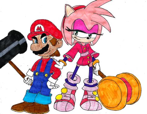 Team Mario And Amy By Phantommasterramos89 On Deviantart