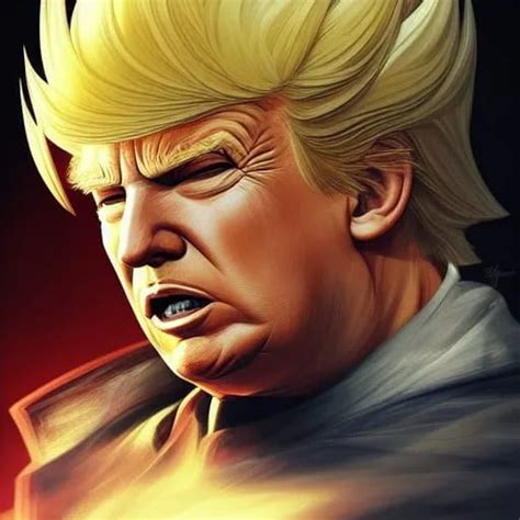 Donald Trump Super Saiyan By AI Image Generator 9GAG