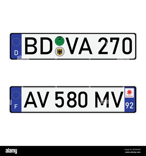 European Countries Car License Plate Registration Numbers France And