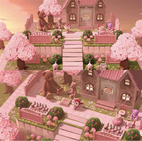 Animal Crossing Island Town Ideas Inspo Inspiration Pink Theme Flowers