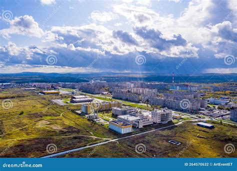 Top View of Modern Small Town Stock Photo - Image of cloud, city: 264570632