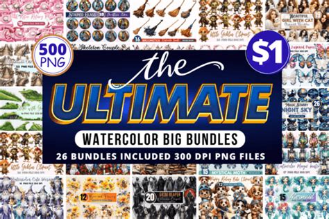 The Mega Ultimate Watercolor Bundle Bundle · Creative Fabrica