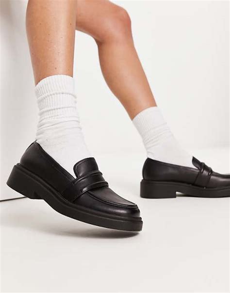 Bershka Mocassins à Grosse Semelle Noir Asos