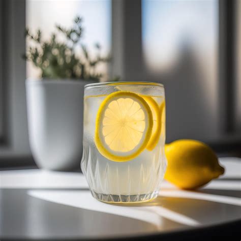 Limonada caseira refrescante feita rodelas de limão água gás