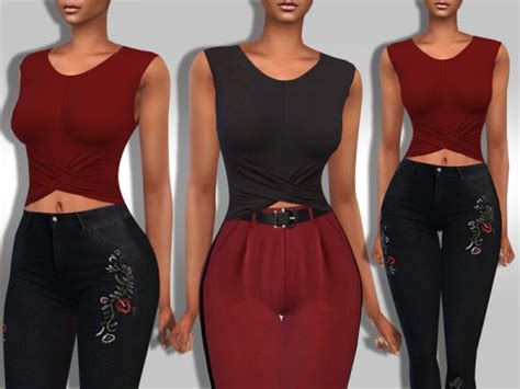 The Sims Resource Stylish Casual Tops By Saliwa • Sims 4 Downloads