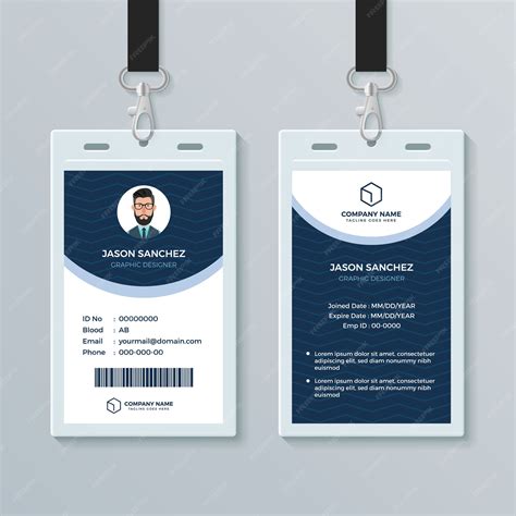 Premium Vector Clean And Modern Employee Id Card Design Template