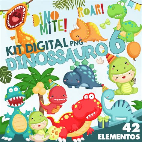 Kit Digital Dinossauro Aquarela 6 Pague 1 Leve 5 No Elo7 Criativa