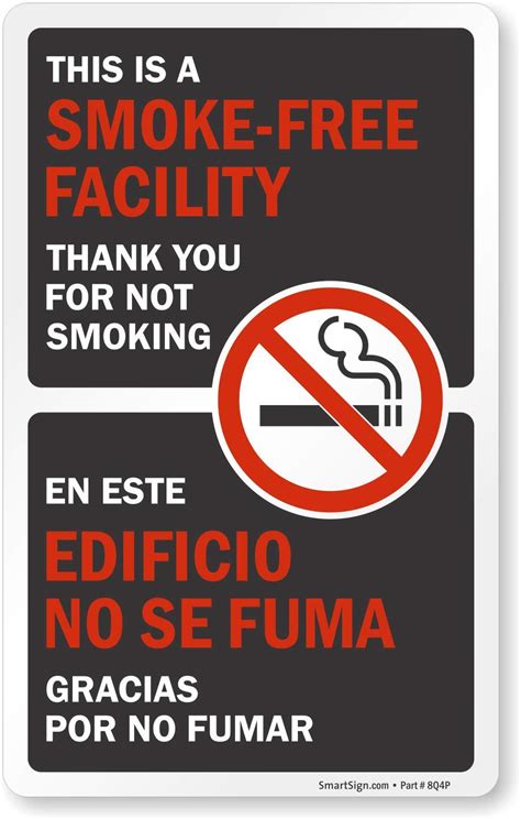 SmartSign This Is A Smoke Free Facility Sticker Thank You For Not