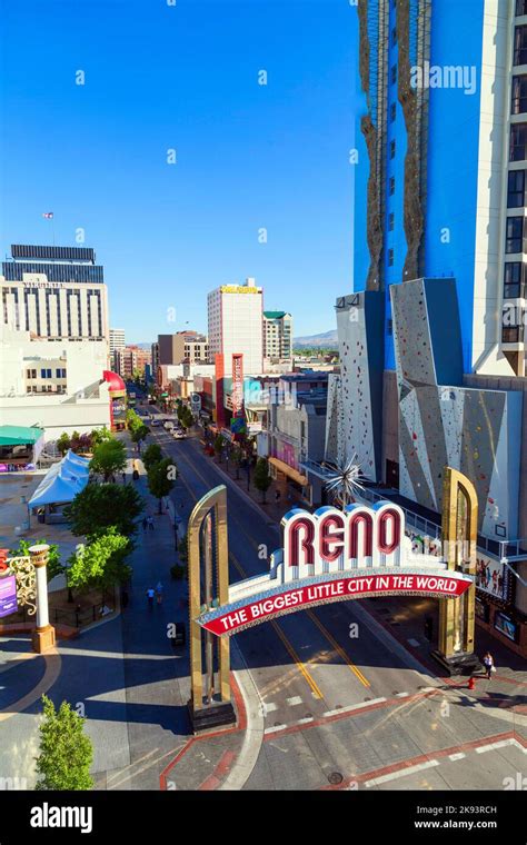 RENO, USA - JUNE 17, 2012:: The Reno Arch in Reno, Nevada. The original ...