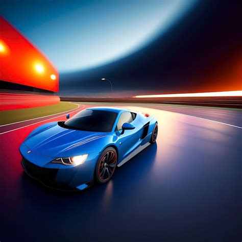 Premium Photo | Sports blue racing car futuristic sports car