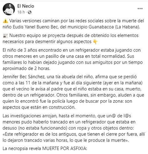 Ni O De Guanabacoa Habr A Fallecido Por Asfixia Dicen Autoridades