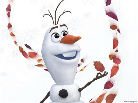 Frozen Ii Olaf With Floating Fall Leaves 2k Wallpaper Download