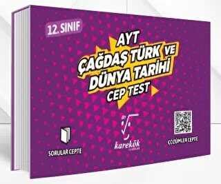 Karekök Yayıncılık AYT Cep Test 12 Sınıf Çağdaş Türk ve Dünya Tarihi